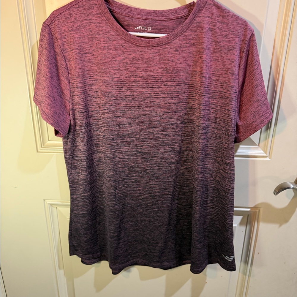 BCG Women's Short Sleeve Heathered Maroon Tee